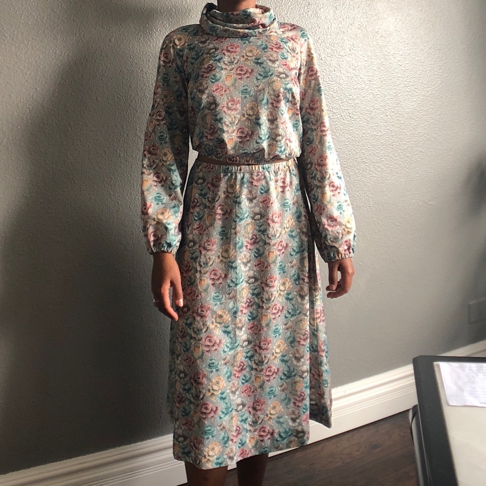 Vintage Floral Skirt Set